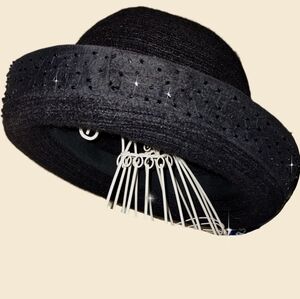 Daniele Meucci Black Sparkly Ladies Hat Italy